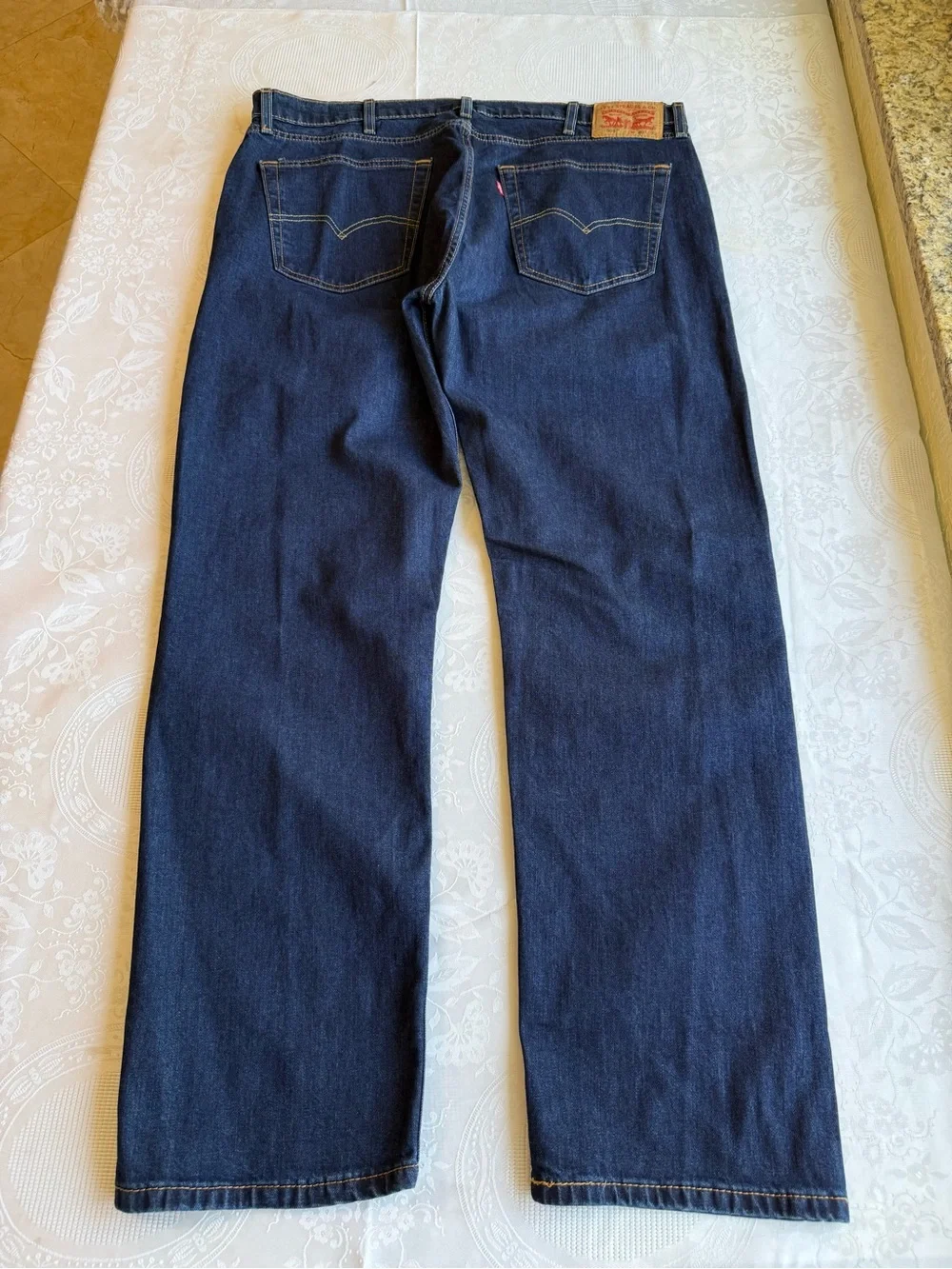 Levi’s Classic Denim 505 Men's Size W40/L32 Dark Blue Straight-Leg Jeans Pants